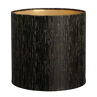 Cylindryczny elegancki abażur Erica czarny/złoty 19cm